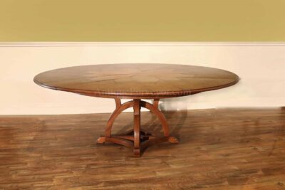 Arts and crafts round dining table with self storing leaves