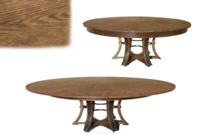 Jupe table, extra-large expandable dining table in light mink finish, 82"-100" an AP Exclusive by AntiquePurveyor