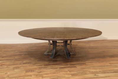Jupe table, extra-large expandable dining table in light mink finish, 82"-100" an AP Exclusive by AntiquePurveyor