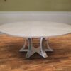 Jupe table with white pigmented oak finish, whitewash white