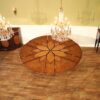 Arts and crafts round dining table with self storing leaves - Image 7