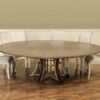 Expandable Round Dining Table, Jupe Table for 8 to 12 People