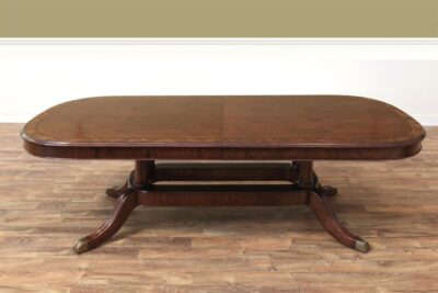 Extending Dining Table Seats 10-14 People. Mahogany with Hyedua Crown Veneer