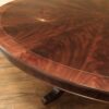 84 round dining table on classic birdcage pedestal and custom brass feet, extra large one-piece round table - Image 18