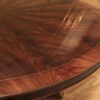 84 round dining table on classic birdcage pedestal and custom brass feet, extra large one-piece round table - Image 9