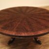 Large 84 inch Round Mahogany Dining Room Table Seats 10 People