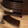 Each of the 8 leaves will sit inside this cabinet and the top leaf is actually an oak drawer