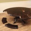 Expandable round dining table seats 6 to 10 people, large round dining table