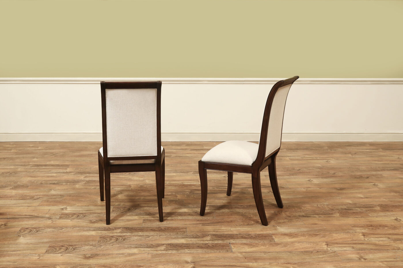 Transitional Dark Brown Mahogany Chairs with Crypton Fabric - Image 8