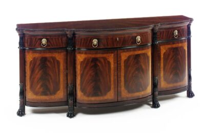 EJ Victor Regency Mahogany Sideboard with Lion Paw Feet and Bow Front