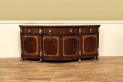 EJ Victor Regency Mahogany Sideboard with Lion Paw Feet and Bow Front