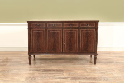 Flame Mahogany Regency Style Buffet, Federal-Style Side Cabinet With Four Doors