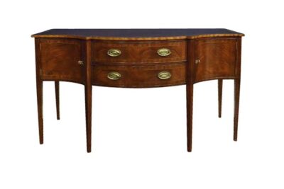 Hepplewhite-Style Mahogany Sideboard with Swirl Mahogany Doors and Pencil Legs