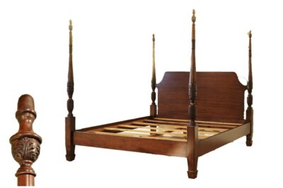 High-end mahogany poster bed, king size and queen size bedframes available.