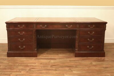 Leather top desk, high-end mahogany leather top executive desk, Large size.