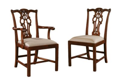 Maitland Smith solid mahogany wood dining room chairs, a Classic Regency dining chair