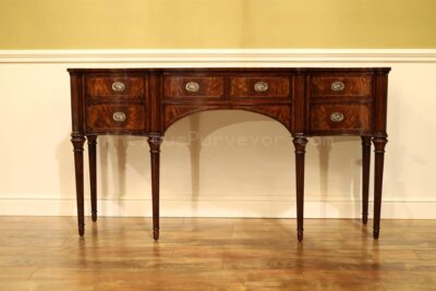 Narrow Sheraton style mahogany sideboard