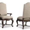 Queen Anne Camel Back Dining Room Chair with Neutral Upholstered Backs and Seats