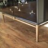 Black mirror side cabinet with gold hand-painted migrating geese - Image 2