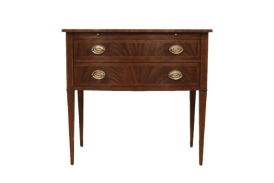 Small Mahogany Buffet. Hepplewhite Style Buffet With Slide-Out Serving Tray. Banded Mahogany Top.