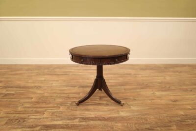 Small round drum table with drawers great for storage