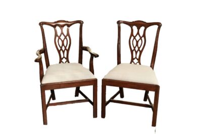 Solid mahogany dining room chairs with simple splats, a Classic dining chair