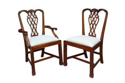 Straight leg Chippendale chairs with fluted legs