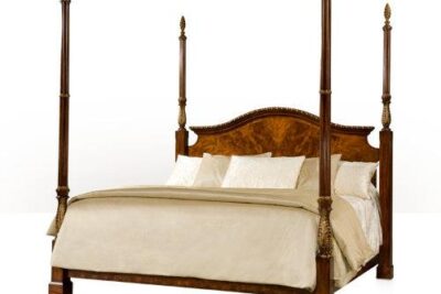 THE INDIA SILK US KING BED by Theodore Alexander, Antique reproduction poster bed. Available in USA king