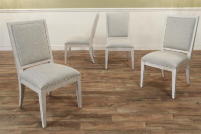 Whitewash upholstered dining room chairs