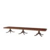 Extra large mahogany dining table with brass inlays