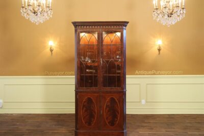 Hepplewhite style mahogany corner china cabinet