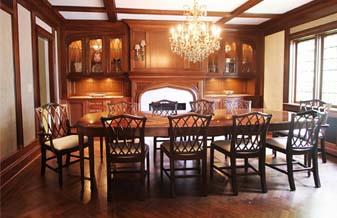 High end custom French style 8 leg mahogany table made in America.