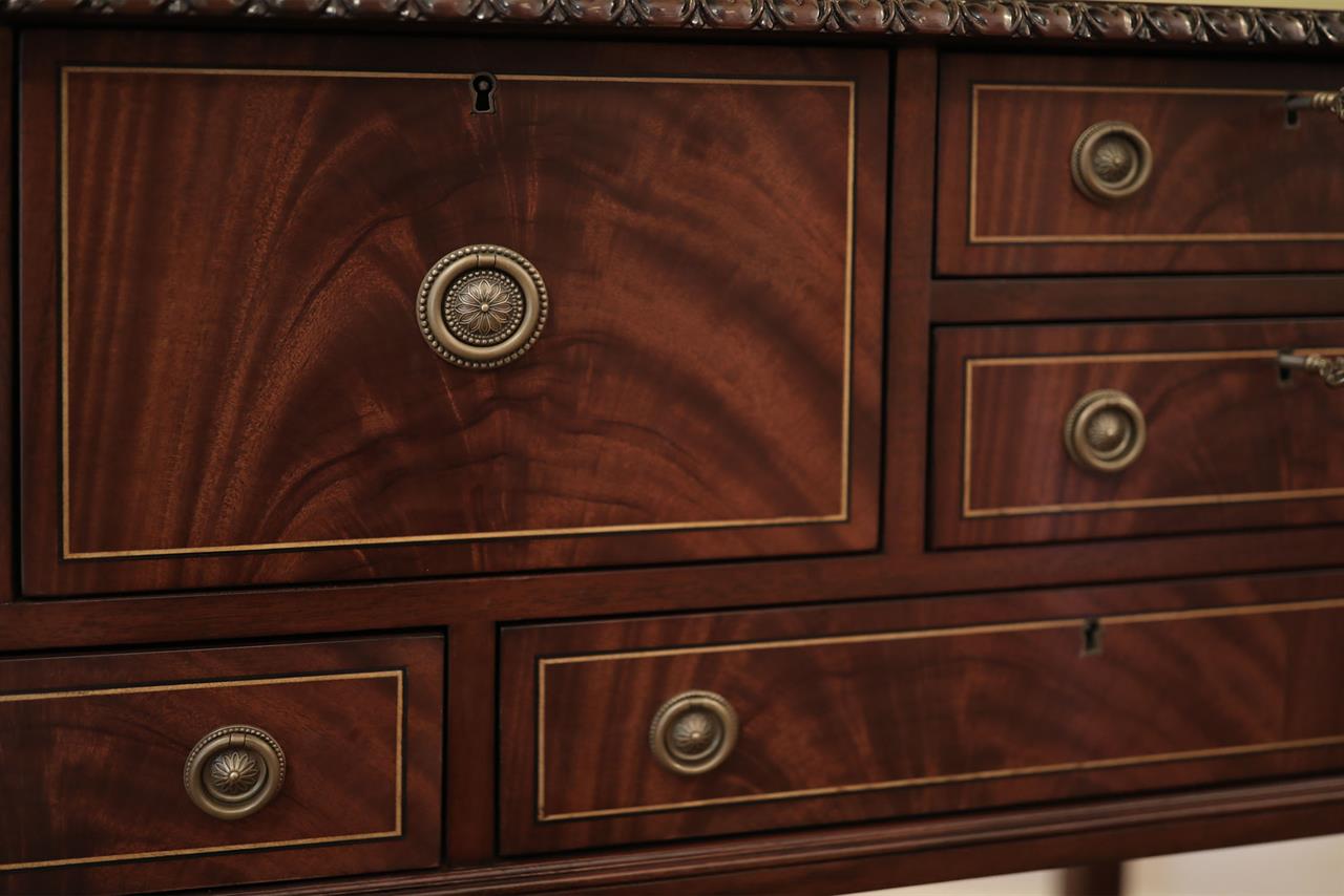 Silverware chest on legs antique reproduction mahogany silver chest or flatware chest with brass stretchers and brass accented fluted legs