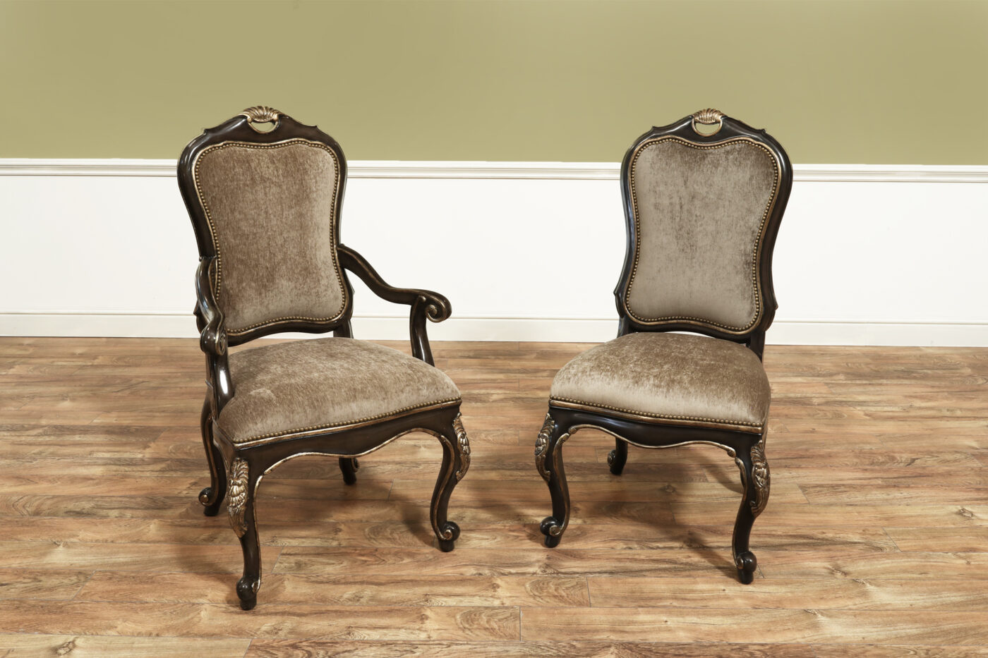 Louis XV Style Upholstered Dining Room Chairs, 45 Inches Tall Back - Image 8