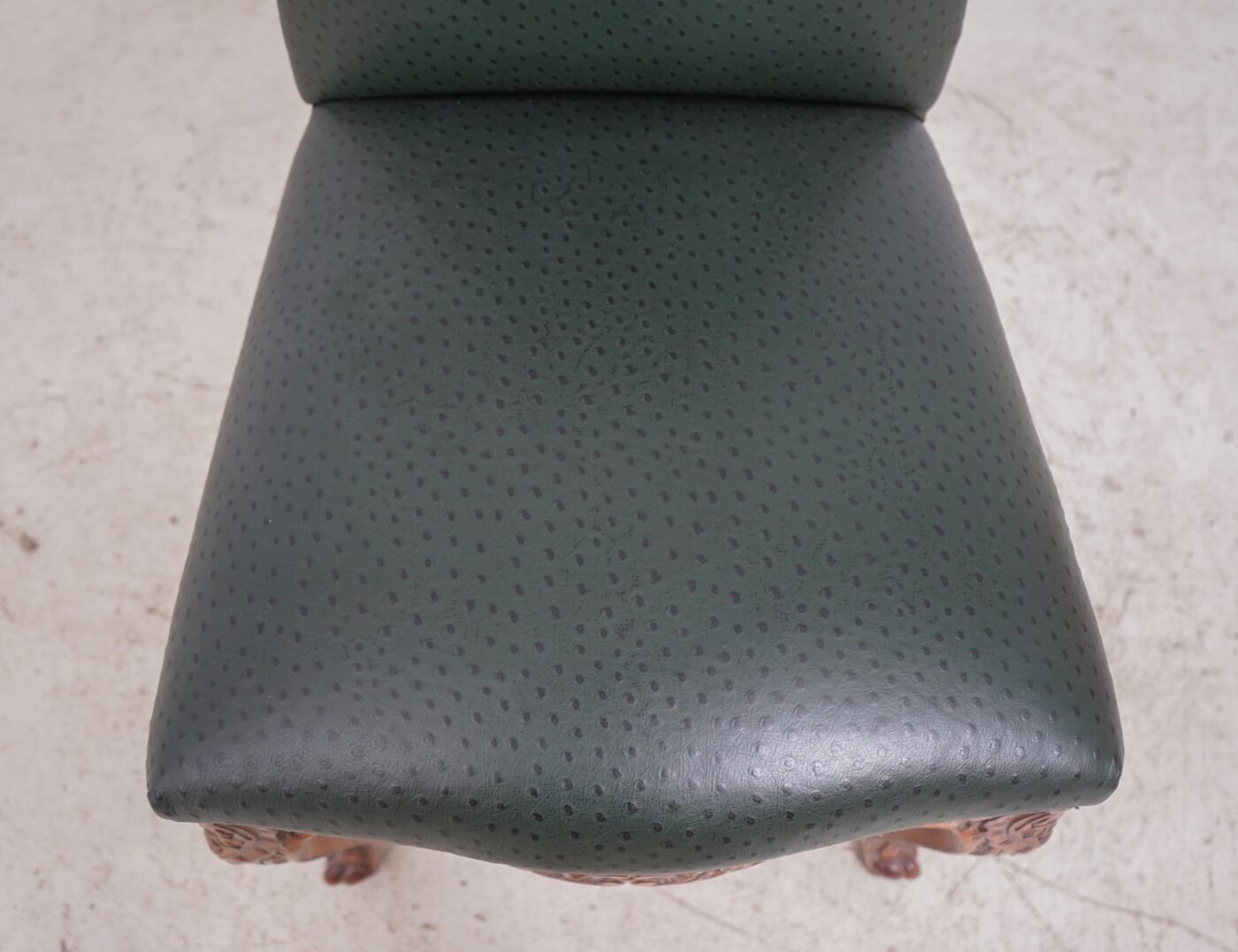 10 French Green Leather Dining Chairs with Ostrich Embossed Leather - Image 60