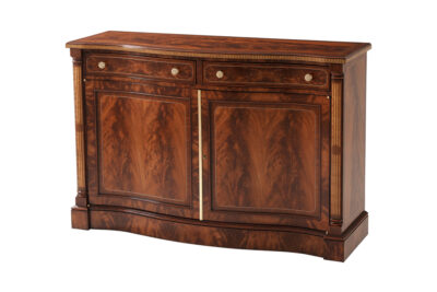 mahogany 2-door serpentine buffet with Hepplewhite-style inlays