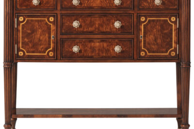 Traditional Inlaid Mahogany Buffet on Tapered Legs