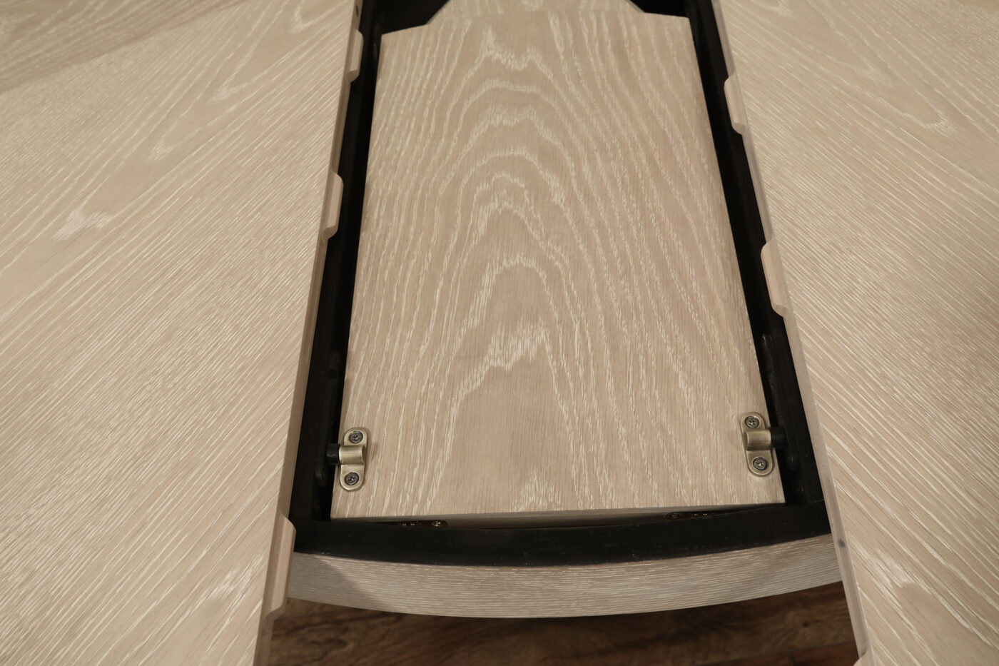 Medium Tower Jupe Table with Outswept Pedestal Bleached Oak Finish - Image 15