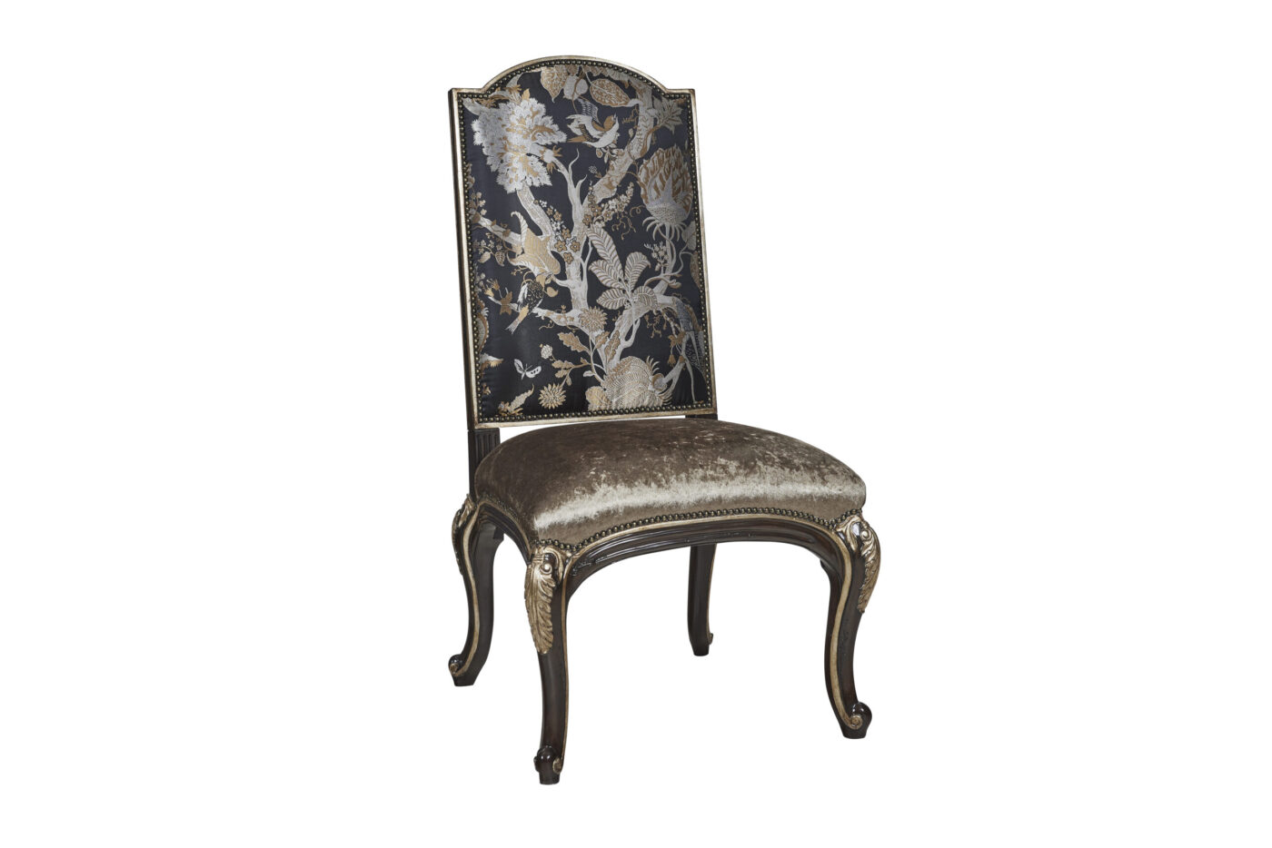 Black and Gold Upholstered Dining Chairs - Image 7