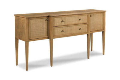 Blonde Mahogany Sideboard Buffet with Cane Panels