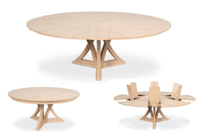 Jupe Table Natural Finished Bleached Oak Table for Seating 6-10 People.