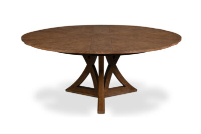 Round Oak Jupe Table with Medium Brown Finish