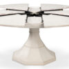 55-70 Modern White Jupe Table on Tulip-Style Pedestal - Image 3
