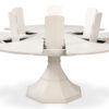 55-70 Modern White Jupe Table on Tulip-Style Pedestal - Image 4