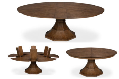 Brown Walnut Jupe Table on Tulip Pedestal