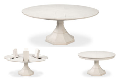White Jupe Table Tulip-Style Pedestal