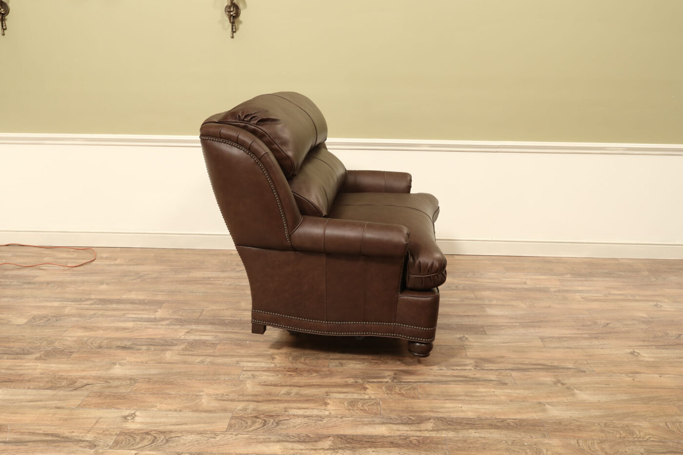 Brown Leather Chair and a Half, Oversized Brown Leather Chair - Image 2