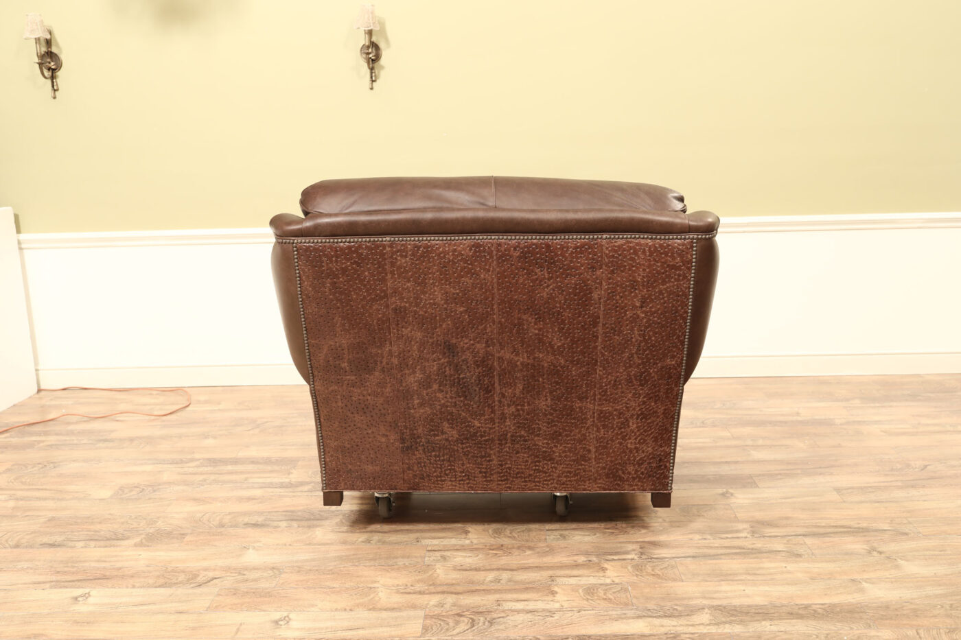 Brown Leather Chair and a Half, Oversized Brown Leather Chair - Image 4