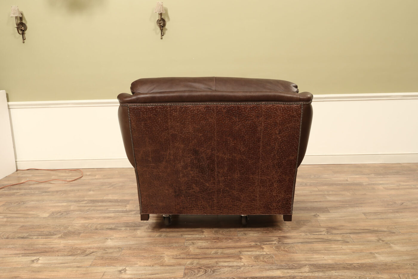 Brown Leather Chair and a Half, Oversized Brown Leather Chair - Image 3
