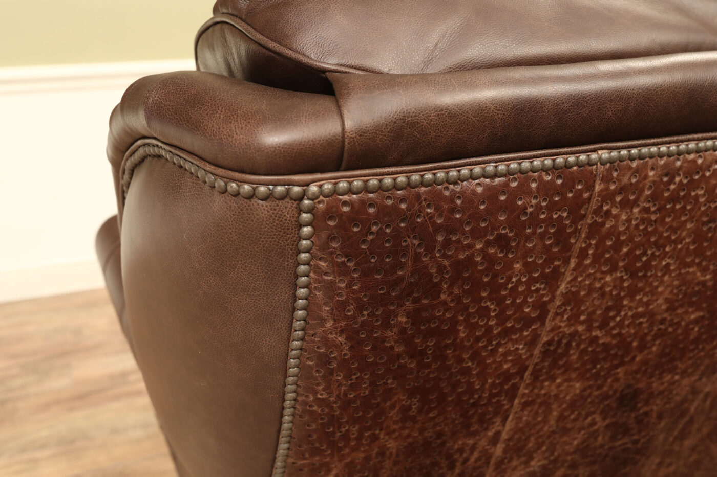 Brown Leather Chair and a Half, Oversized Brown Leather Chair - Image 10